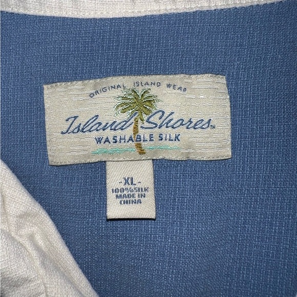 Island Shores Men’s Washable Silk Striped Hawaiian Resort Shirt - Size XL - Picture 6 of 8